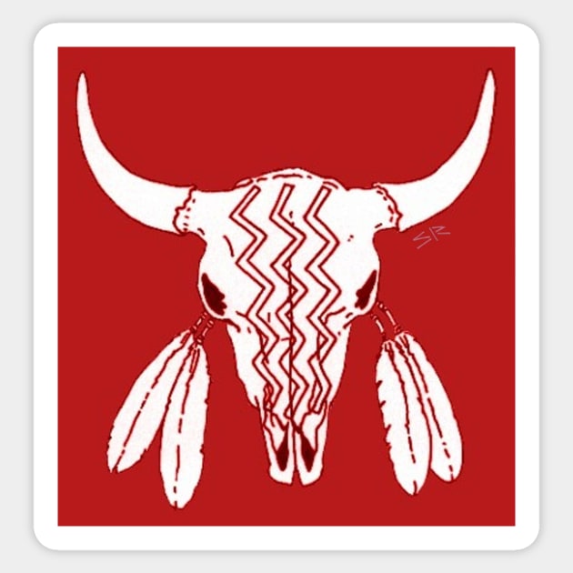 Red Ghost Dance Buffalo Sticker by SteamyR